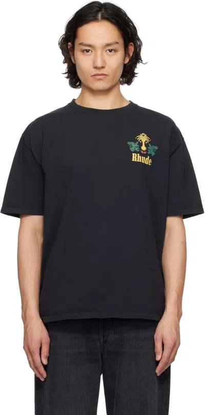 RHUDE BLACK TOBACCO T-SHIRT