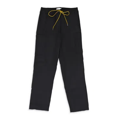 Rhude Black Twill Cargo Pants In Blue