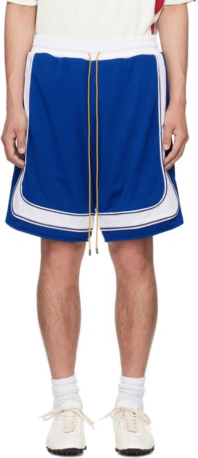 Rhude Blue & White Como Basketball Shorts