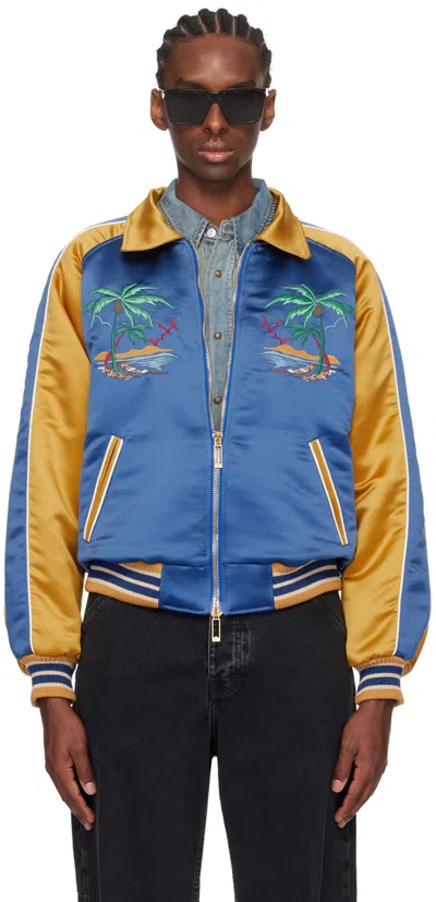 Rhude Blue Palm Eagles Souvenier Bomber