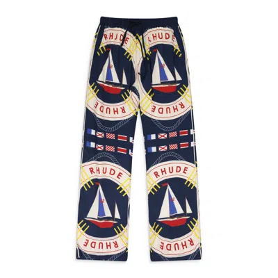 Rhude Blue Flag Sail Silk Track Pants