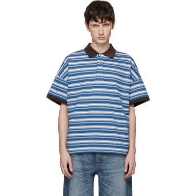 Rhude Fontaine Striped Short Sleeve Polo Shirt In Multi