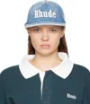 Rhude Blue '' Logo Denim Cap In Blue