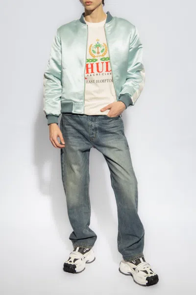 Rhude Boys 02 Satin Bomber In Green