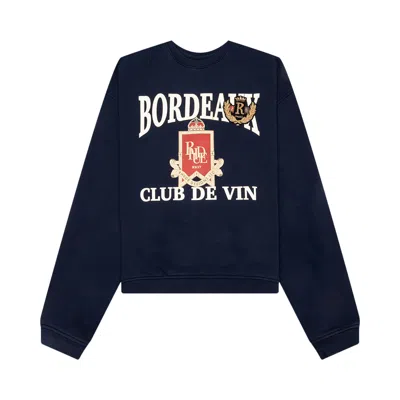 Pre-owned Rhude Bordeaux Crewneck 'navy' | Blue | Men's Size Xxl