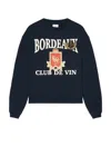 Rhude Bordeaux Crewneck Sweater In Navy