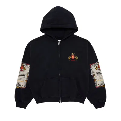Pre-owned Rhude Bordeaux Reserve Zip-up Hoodie 'black/white/red' | Men's Size M
