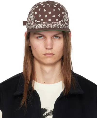 Rhude Brown Bandana Canvas Cap In Tan/white