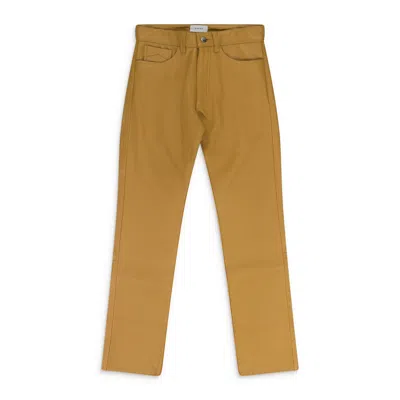 Rhude Straight-leg Leather Trousers In Neutral