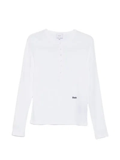 Rhude Button-up Long-sleeve T-shirt In Brown