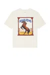 Rhude Graphic Frame Cotton T-shirt With Vintage Wash In Vintage White