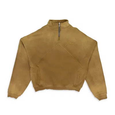 Rhude Logo-detail Half-zip Sweatshirt In Brown