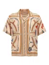 Rhude Man Shirt Beige Size L Silk In Animal Print