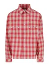 Rhude Collared Shirt With Functional Pockets In Red