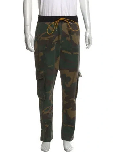 Pre-owned Rhude Camouflage Print Cargo Pants In Green