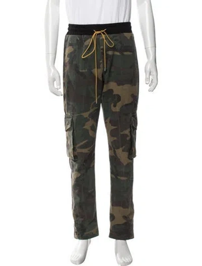 Pre-owned Rhude Camouflage Print Cargo Pants In Green