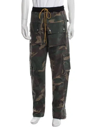Pre-owned Rhude Camouflage Print Cargo Pants In Green