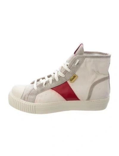 Pre-owned Rhude Canvas Colorblock Pattern Sneakers In Neutrals