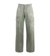 Rhude Canvas Faded Cargo Trousers In Green