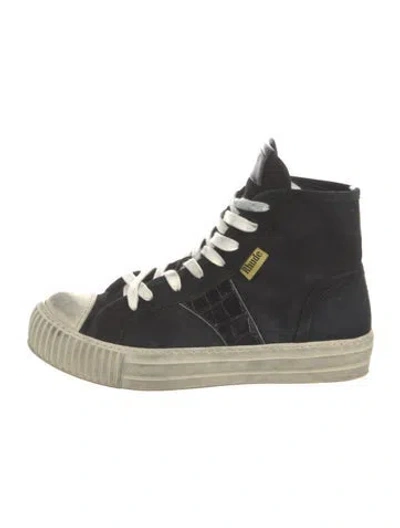 Pre-owned Rhude Canvas Graphic Print Sneakers In Black