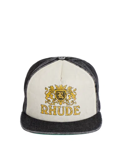 Rhude Cappello Cresta Denim In Black & White