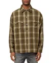 Rhude Check-pattern Distressed-effect Shirt In Brown
