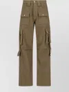 Rhude Cargo Pocket Straight Leg Trousers Button Belt In Brown