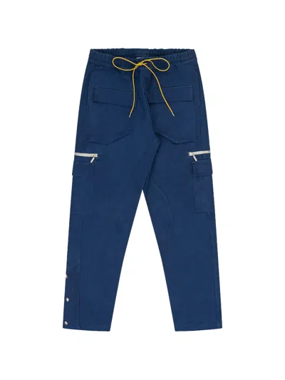 Rhude Cargo-pockets Straight-leg Trousers In Blue