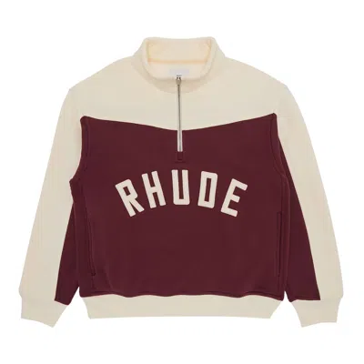 Pre-owned Rhude Chamonix Quarter Zip 'maroon/off White' | Red | Men's Size S