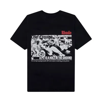 Pre-owned Rhude Champions Du Monde Tee 'vintage Black' | Men's Size L