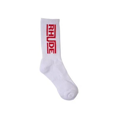 Pre-owned Rhude Champions Logo Sock 'white' | Men's Size Onesize