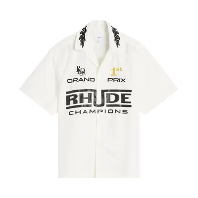 Pre-owned Rhude Champions Snap Shirt 'white' | Men's Size Xxl