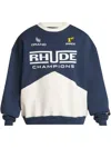 Rhude Men's Champions Colorblock Sweatshirt In Blue