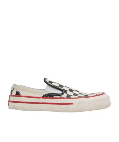 Rhude Check Flat Sneakers In Nude