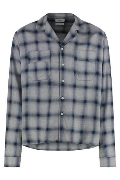 Rhude Checked Cotton Shirt In Grey