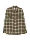 Rhude Check-pattern Distressed-effect Shirt In Green