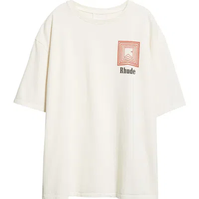 Rhude Chevron Logo Repeat Graphic T-shirt In Neutral
