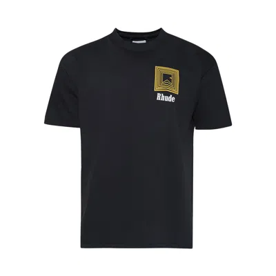 Pre-owned Rhude Chevron Logo Repeat Tee 'vintage Black'
