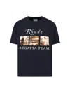 Rhude Classic Black T-shirt With Crew Neckline And Timeless Appeal In Black