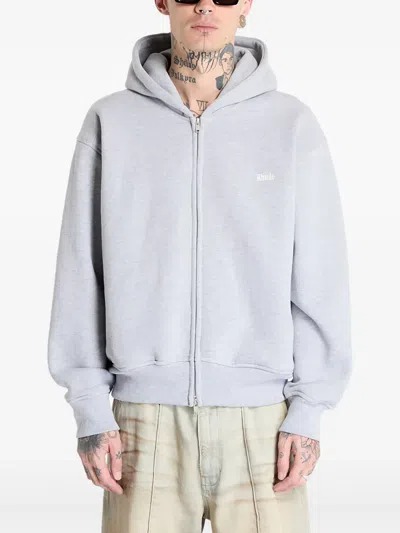 Rhude Classic Full-zip Hoodie In Gray