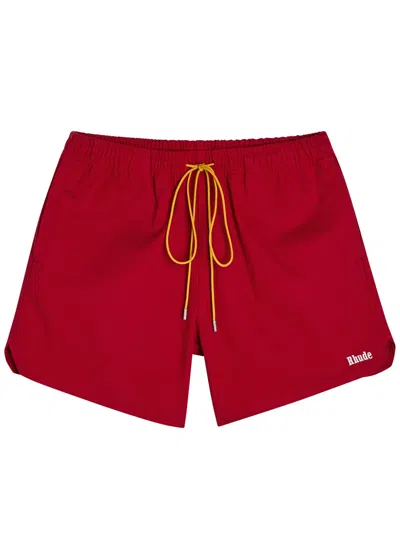 Rhude Classic Logo-embroidered Cotton Shorts In Multi