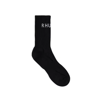 Pre-owned Rhude Classic Logo Sock 'black/white' | Men's Size Onesize