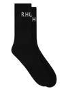 Rhude Classic Logo Socks In Black