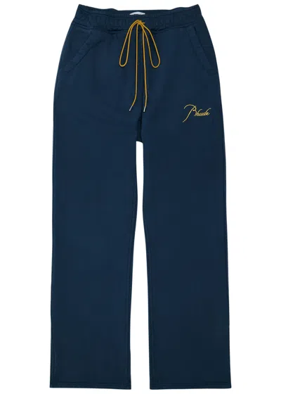 Rhude Classique Cotton Sweatpants In Blue