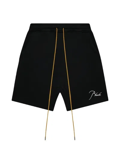Rhude Classic Shorts With Embroidered Logo In Black