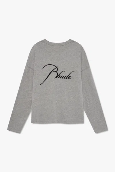 Rhude Classique Reverse Long-sleeve T-shirt In Gray
