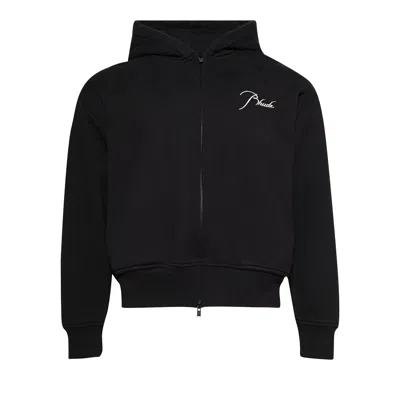 Pre-owned Rhude Classique Zip Up Hoodie 'black/white' | Men's Size Xxl