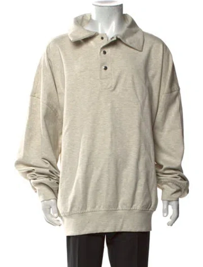 Pre-owned Rhude Collar Long Sleeve Polo Sweater In Neutrals