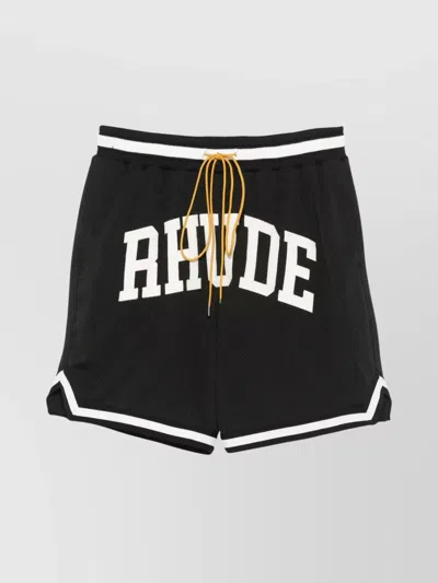 RHUDE COLLEGIATE BASKETBALL SHORTS FEATURING POCKETS
