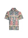 Rhude Collegiate Flag Snap Shirt Multicolor In Multi